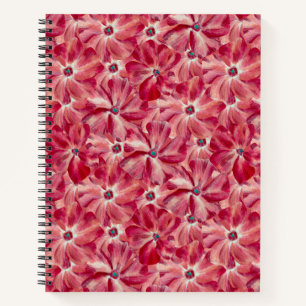 Carnet Fleurs rouges modernes aquarelle motif floral