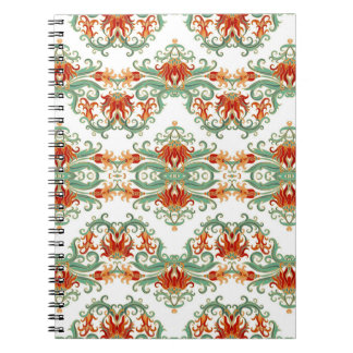 Carnet Fleurs rouges style chinois