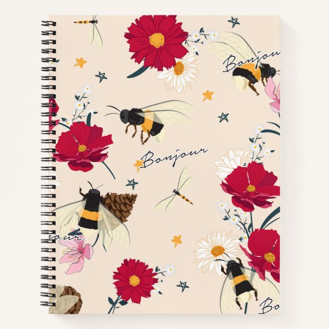 Carnet Fleurs sauvages et bourdons (Devant)