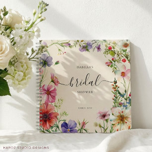 Carnet Fleurs Sauvages Personnalisées Invité de Mariage d