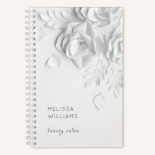 Carnet Fleurs simples blanches en 3D