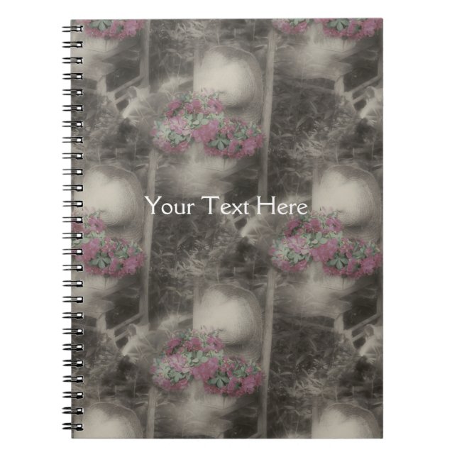 Carnet Fleurs Sur Chaise Antique Nature Motif Art (Devant)