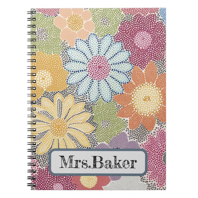 Carnet Fleurs tourbillonnantes Dot Art Design floral (Devant)