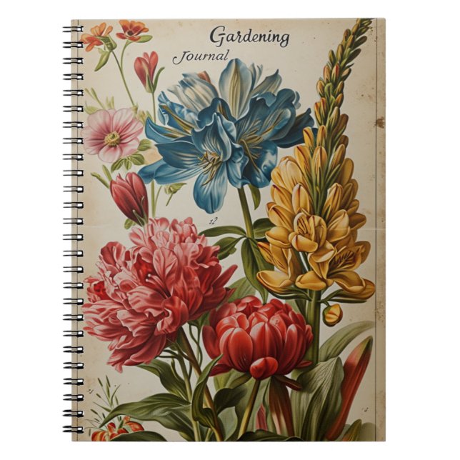 Carnet Fleurs vintages de jardinage (Devant)