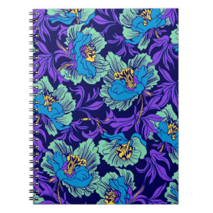 Carnet Fleurs violettes et bleues William Morris