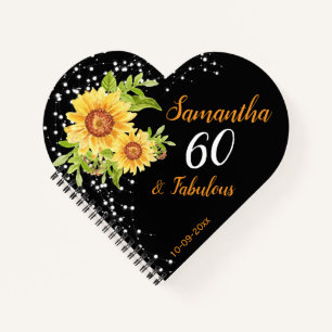 Carnet Floral 60e Anniversaire Sunflower Black Invité