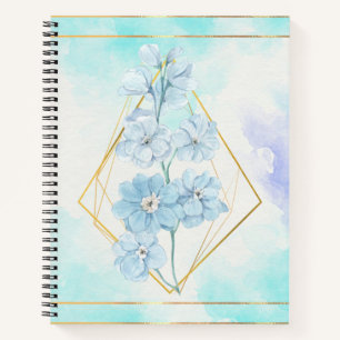 Carnet Floral à fleurs bleues