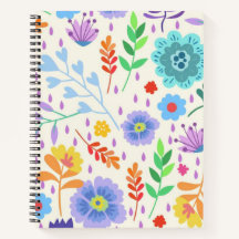 Carnet floral à spirale