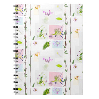 Carnet floral à spirale