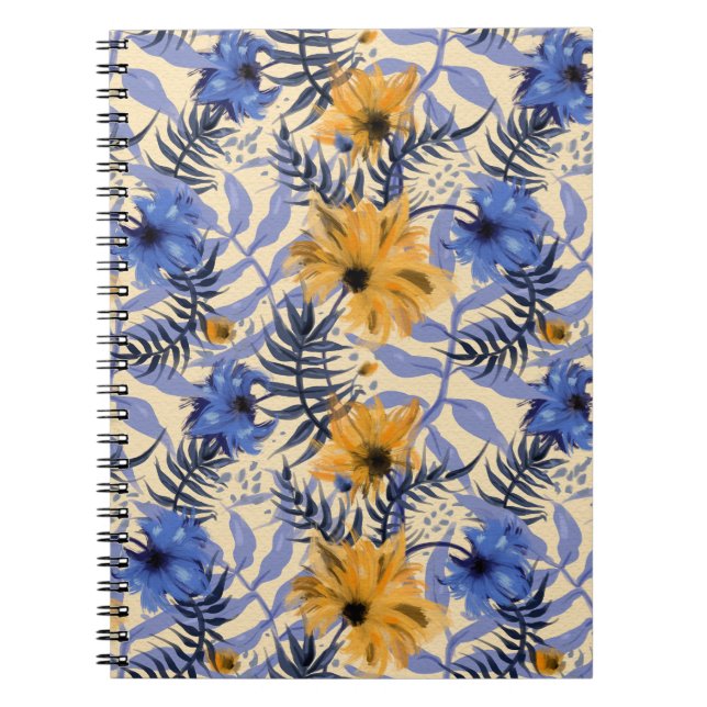 Carnet Floral Abstrait : Aquarelle Motif moderne (Devant)