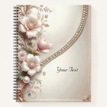 Floral and Pearl Embellishments Notebook