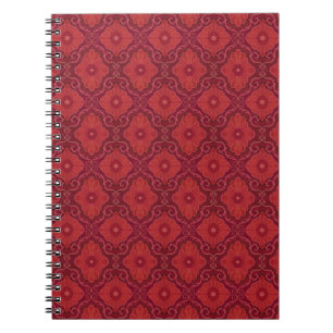 Carnet Floral arabesque pattern in the shades of red