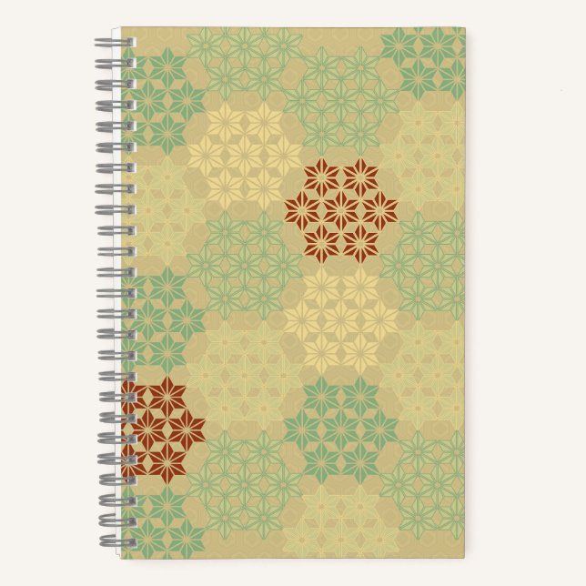 Carnet Floral (Asanoha) Motif Golden (Recto)