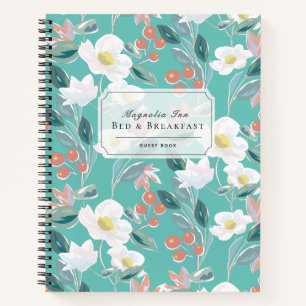 Carnet Floral B&B Vacances Location Luminaire Turquoise L