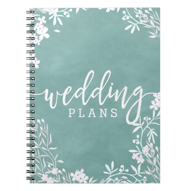 Carnet Floral blanc N'importe quelle couleur Wedding plan (Devant)