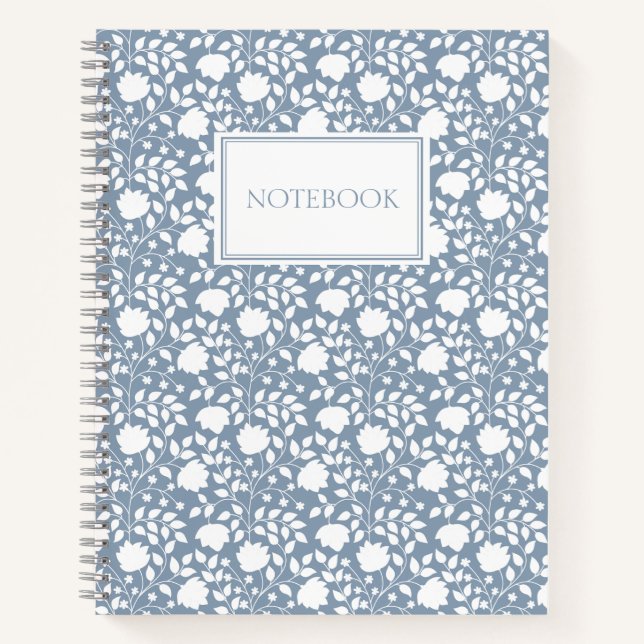 Carnet floral bleu clair (Devant)