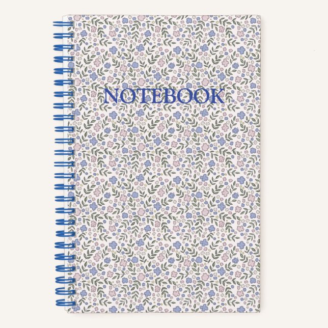 Carnet floral bleu rose clair (Recto)