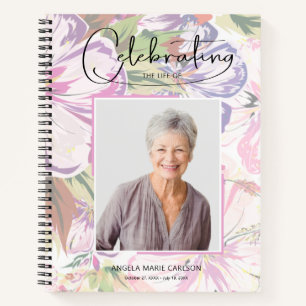Carnet Floral Celebration of Life Funeral Guest Book