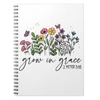 Carnet Floral Coloré Cultivant En Grace Citation Chrétien