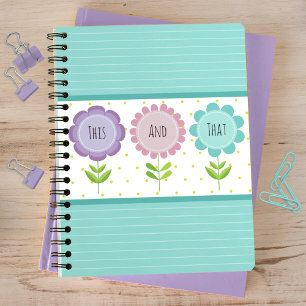 Carnet Floral coloré et rayures