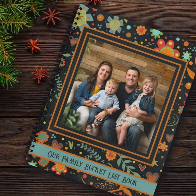 Carnet Floral Custom Family Photo Name Date Bucket List (Créateur téléchargé)