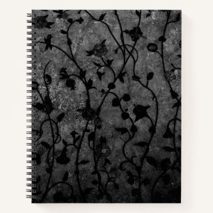 Carnet Floral d'antiquité gothique noir et blanc