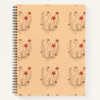 Carnet floral de chats