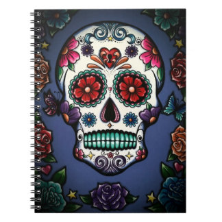 Carnet floral de crâne de sucre