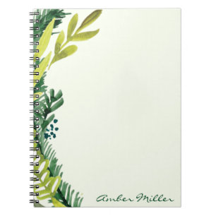 Carnet floral de feuille d'aquarelle