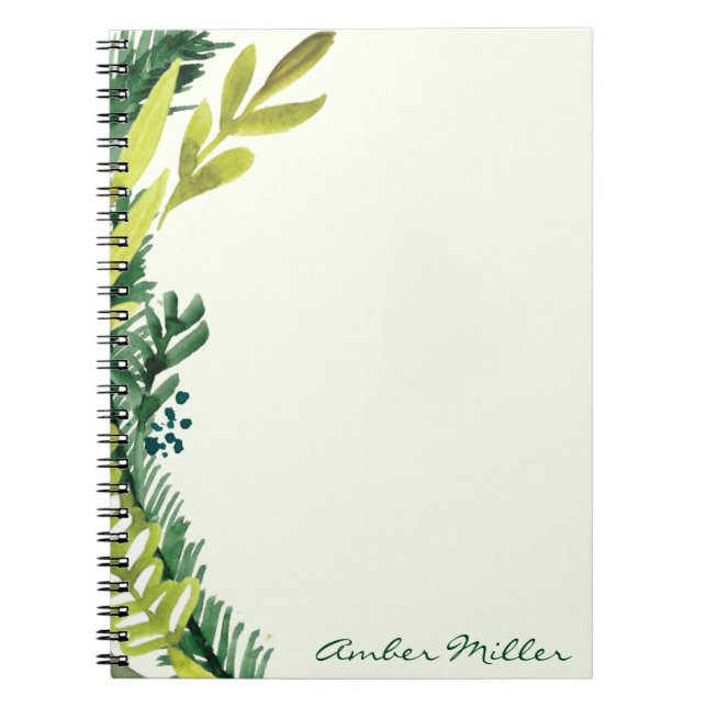 Carnet floral de feuille d'aquarelle (Devant)