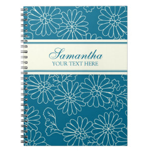 Carnet floral de turquoise nommée faite sur