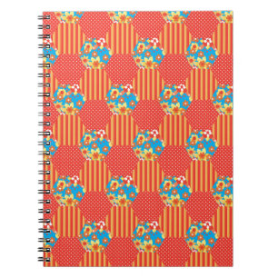 Carnet Floral Ditsy, Rayures, Patchwork Pois