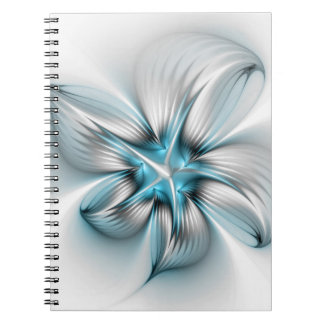Carnet Floral Elegance Modern Abstract Blue Fractal Art
