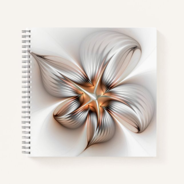 Carnet Floral Elegance Modern Abstract Fractal Art (Devant)