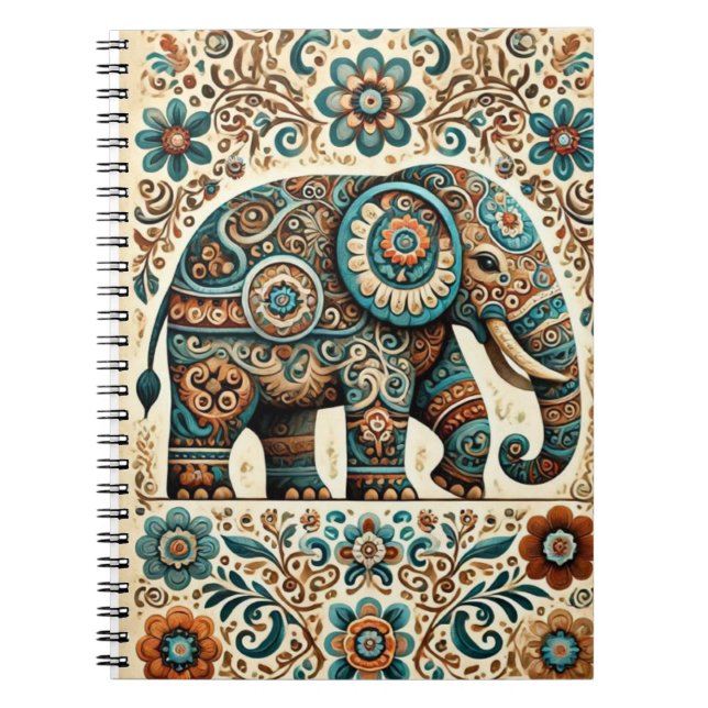 Carnet Floral Elephant personnalisable (Devant)
