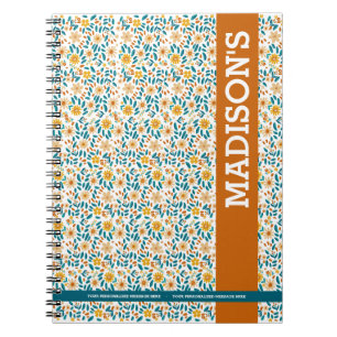 Carnet Floral et nom personnalisés