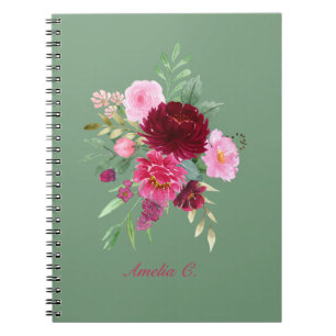 Carnet Floral Fille Vert Très Mignonne