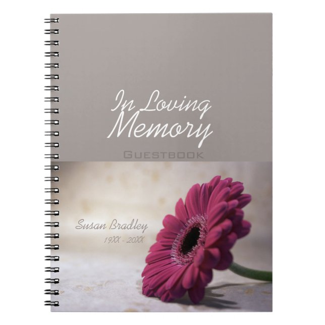 Carnet Floral Gerbera Funeral Memorial Guestbook SpNB (Devant)
