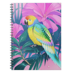 Carnet Floral/hawaïen/tropical/perroquet