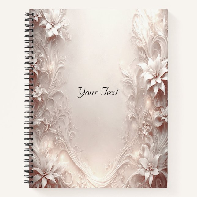 Carnet floral ivoire blanc (Devant)