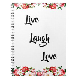 Carnet Floral "Live, Laugh, Love" Élégant