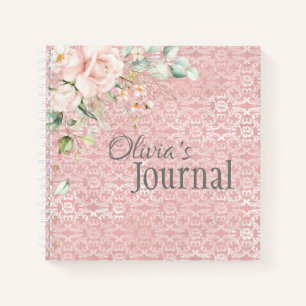 Carnet Floral métallique rose