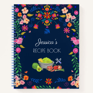 Carnet Floral mexicain bleu Nom Recette Réserver un cadea