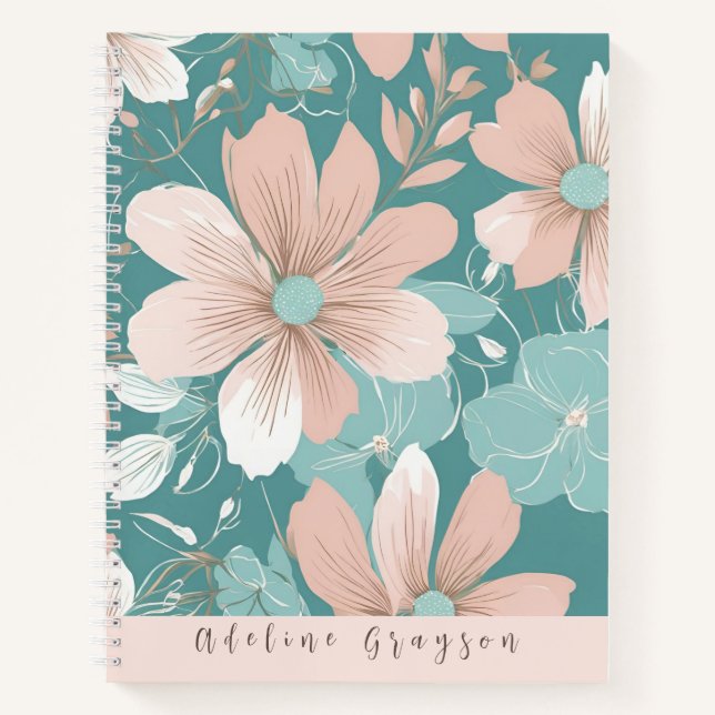 Carnet Floral moderne Big Blush avec couverture rigide Tu (Devant)