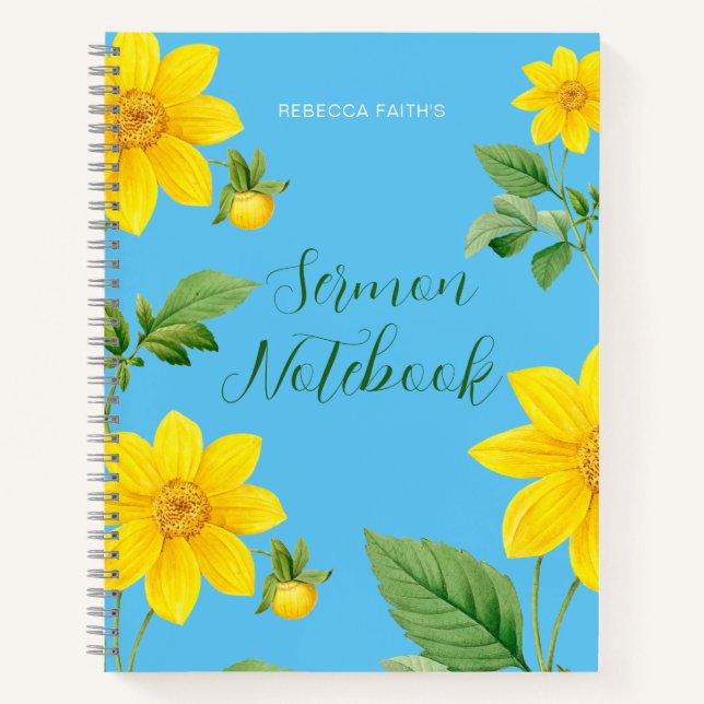 Carnet floral moderne de sermon (Devant)
