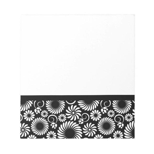 Carnet floral noir et blanc (Devant)