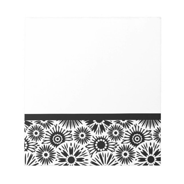 Carnet floral noir et blanc (Devant)