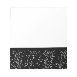 Carnet floral noir et blanc