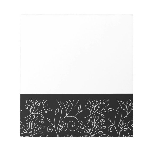 Carnet floral noir et blanc (Devant)