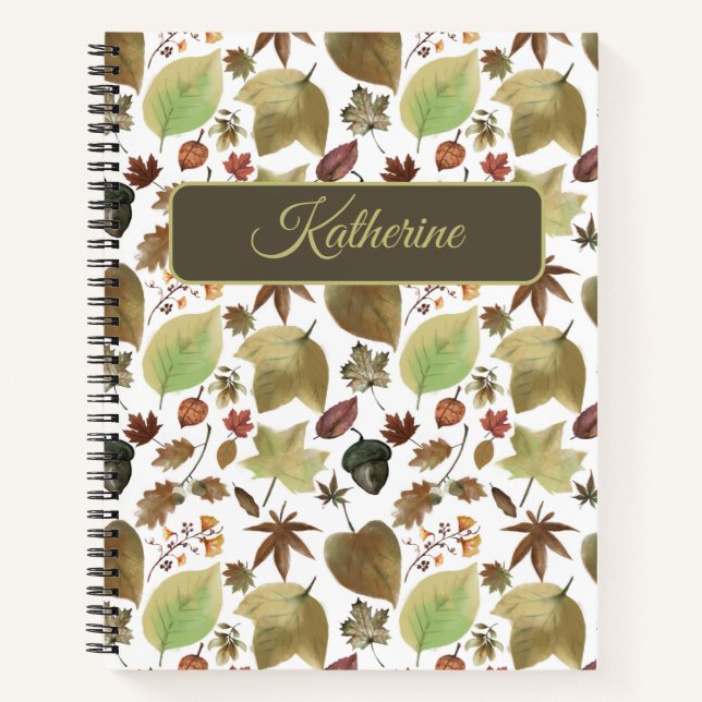 Carnet Floral Otoñal con nombre personalizado para ella (Devant)